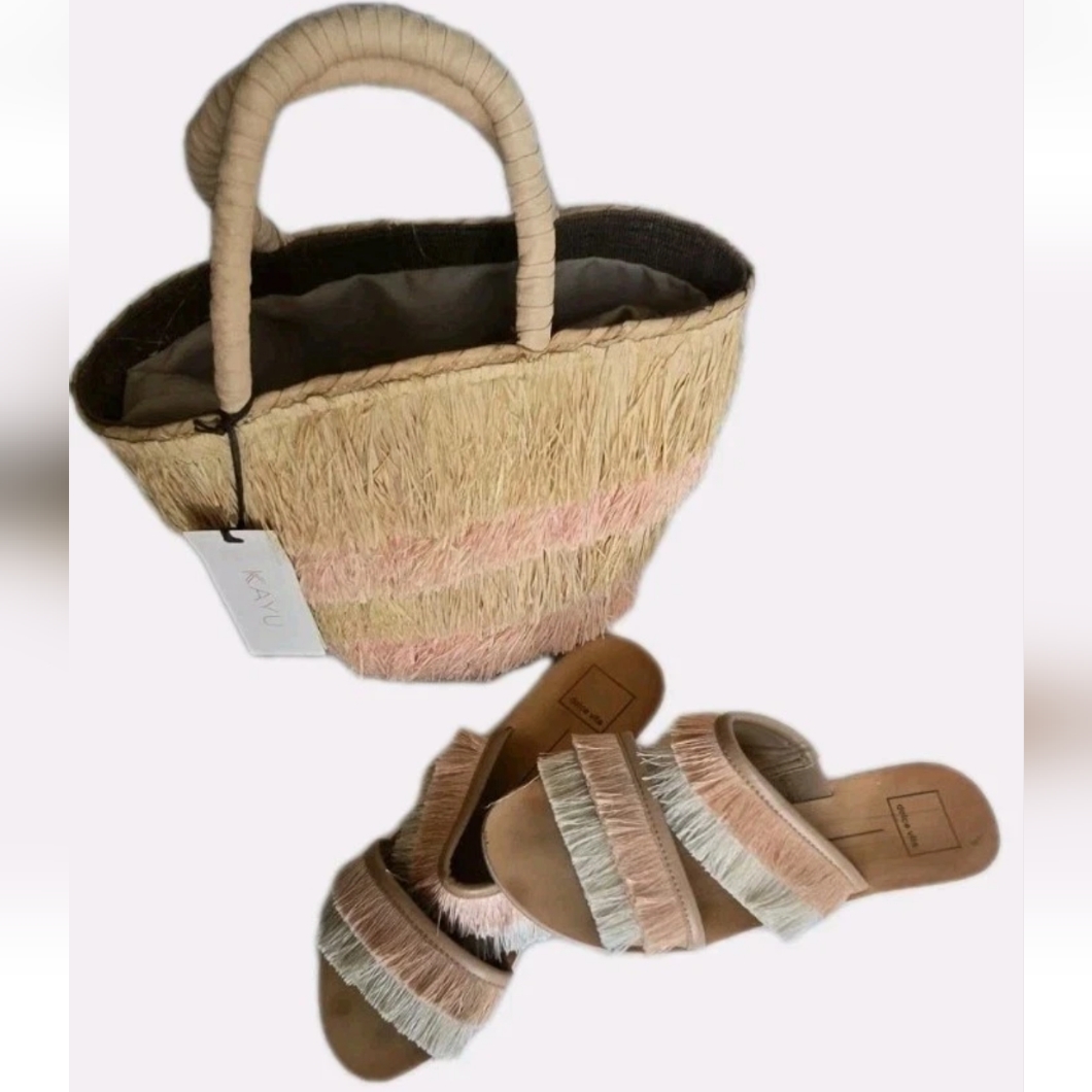 Stylish Pink And Tan Tote Bag